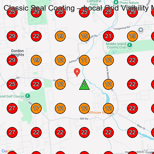 Classic Seal Coating GeoGrid visibility map for Paving Contractor in None